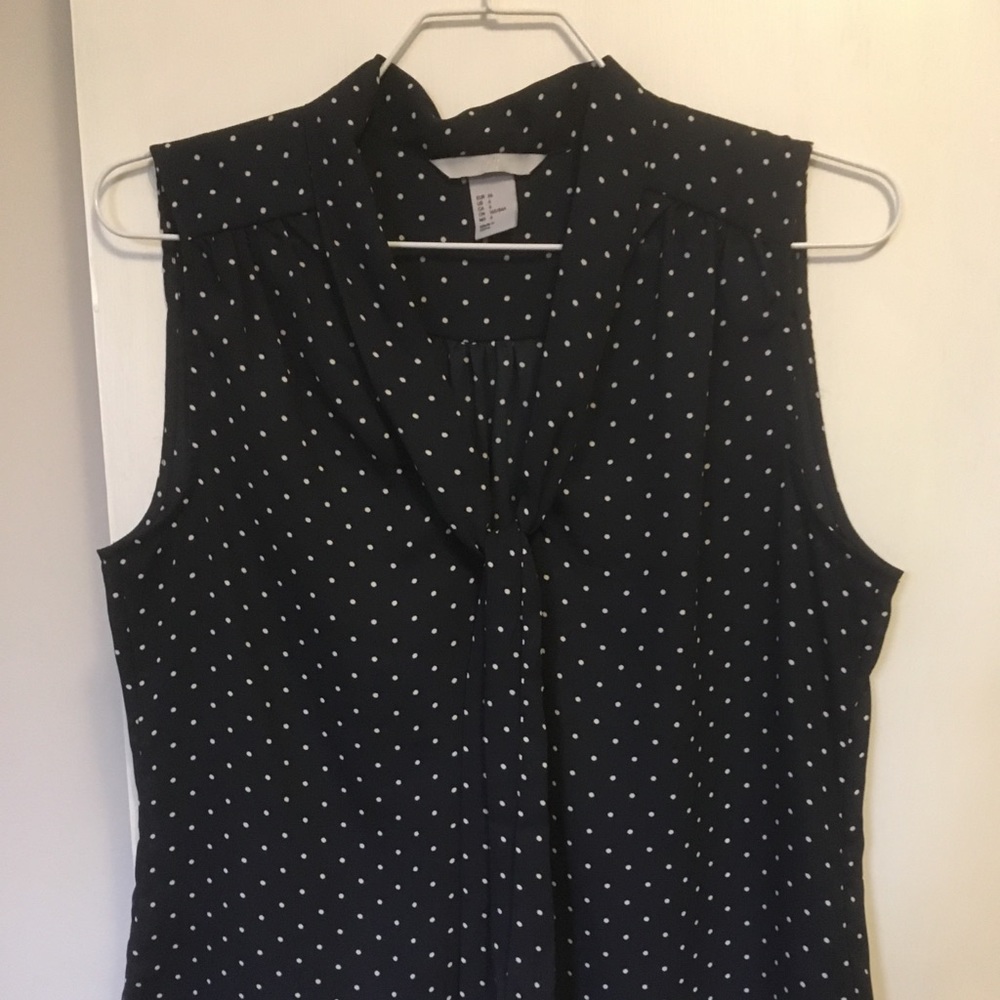 Navy polka dot shirt from H&M